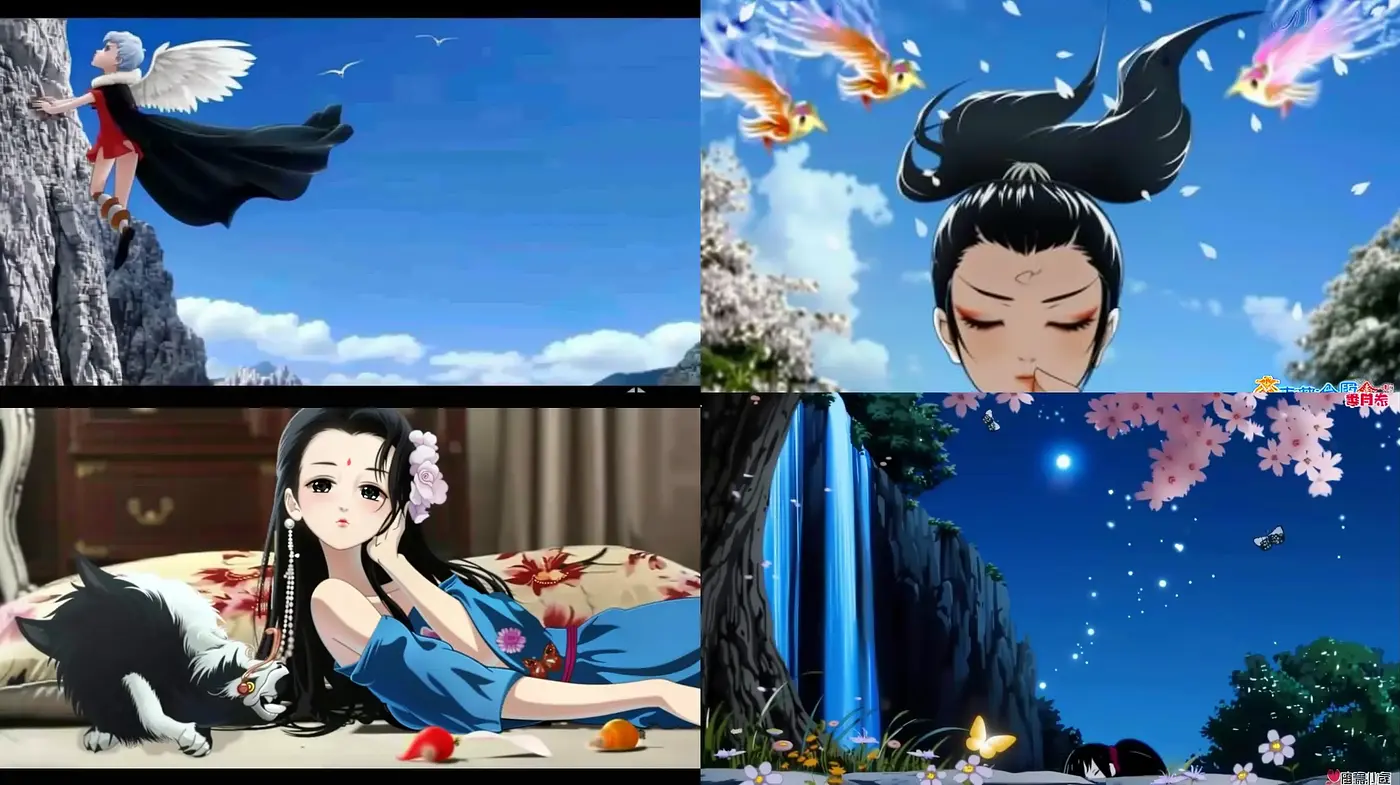 Ethereal Anime Dreamscape with Consistent Color Motifs - Midjourney sref style