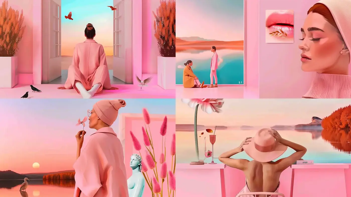 Contemporary Dreamlike Aesthetic with Pastel Hues - Midjourney sref style
