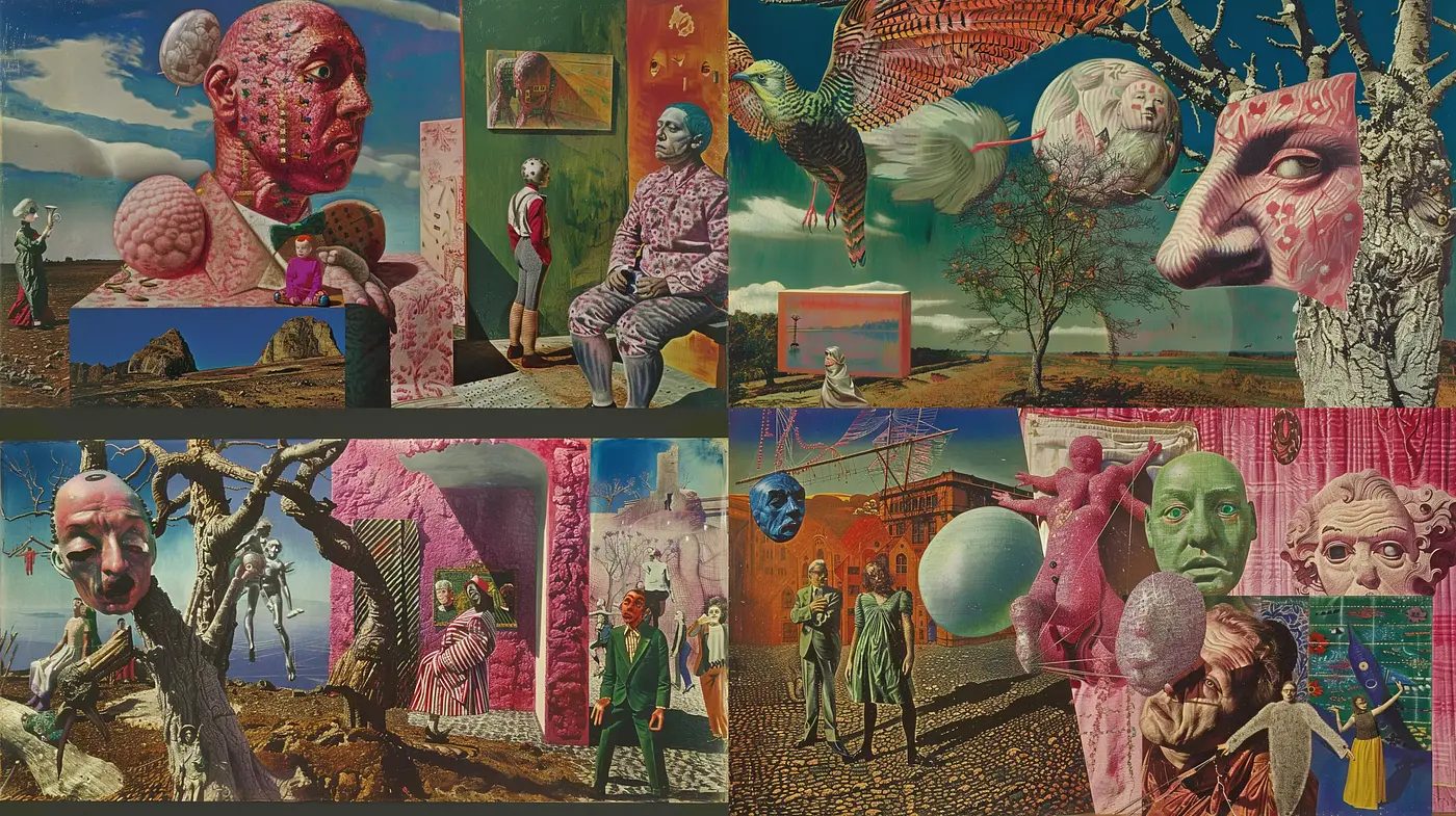 Surreal Dreamscapes with a Dali-esque Essence and Rich Textural Diversity - Midjourney sref style