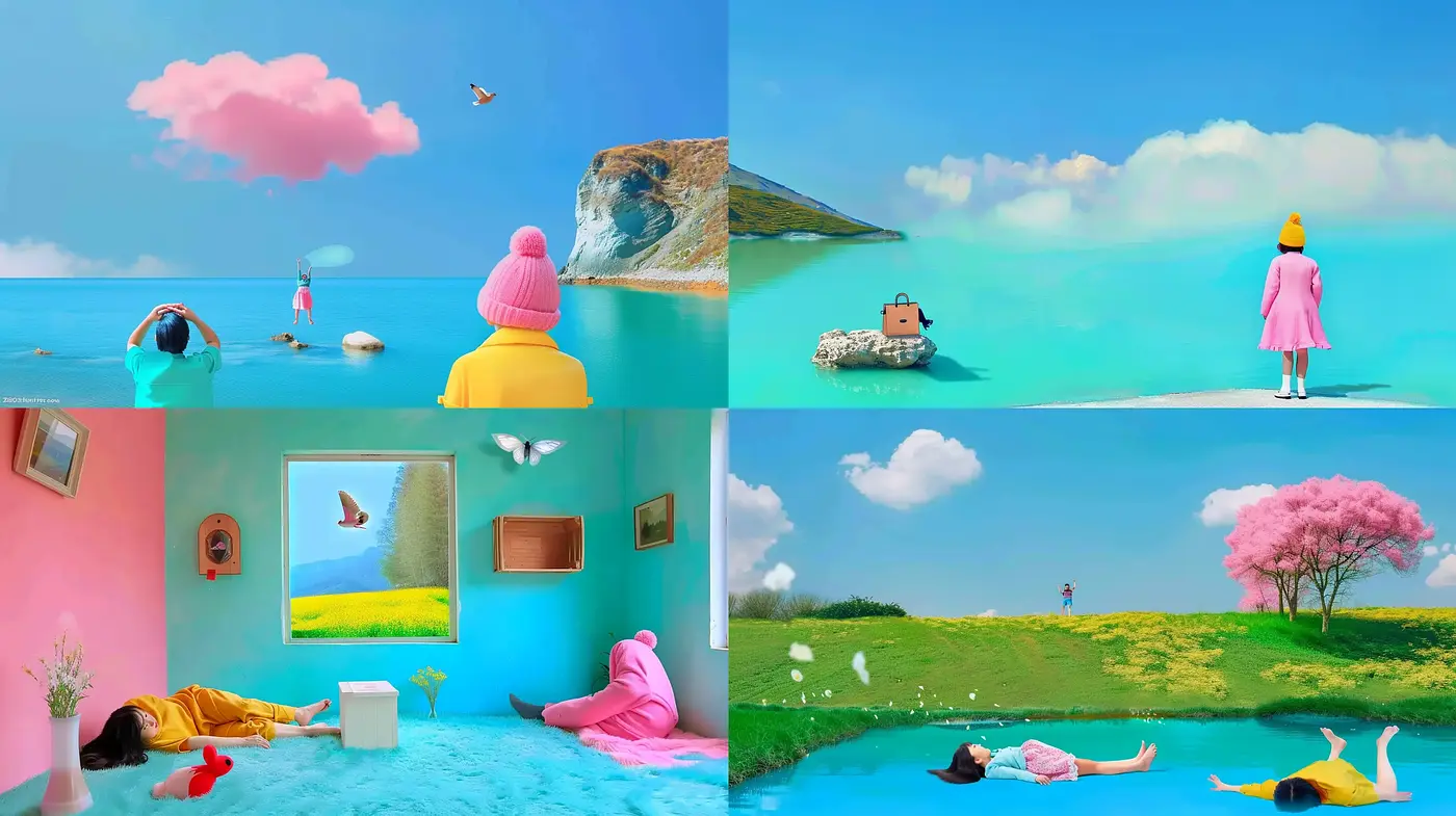 Surreal Pastel Dreamscapes with Whimsical Flair - Midjourney sref style