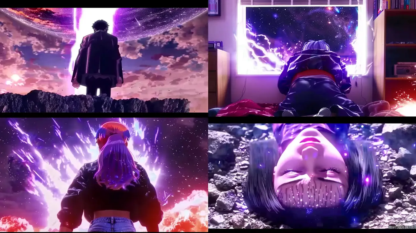 Cosmic Dreamscapes: A Synthesis of Vibrant Anime-Inspired Visions - Midjourney sref style