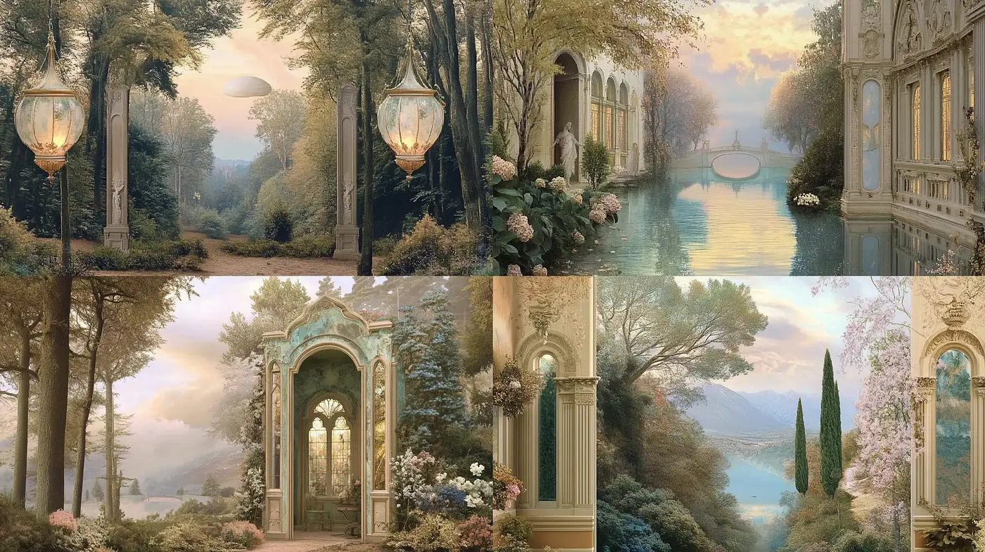 Ethereal Dreamscapes in Pastel Hues - Midjourney sref style