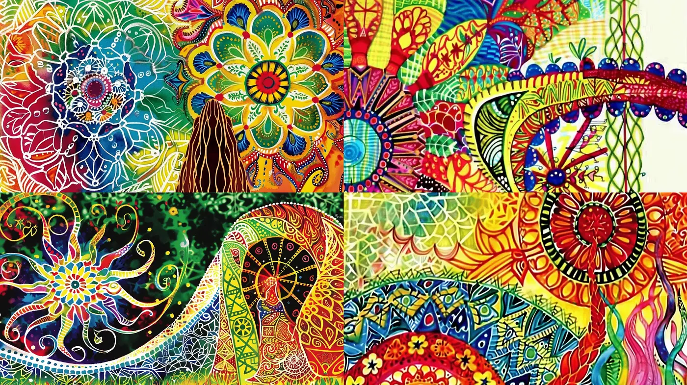 Radiant Spectrum Mandala Fusion - Midjourney sref style