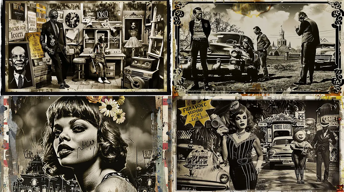 Sepia-Toned Nostalgia with a Cinematic Noir Twist - Midjourney sref style
