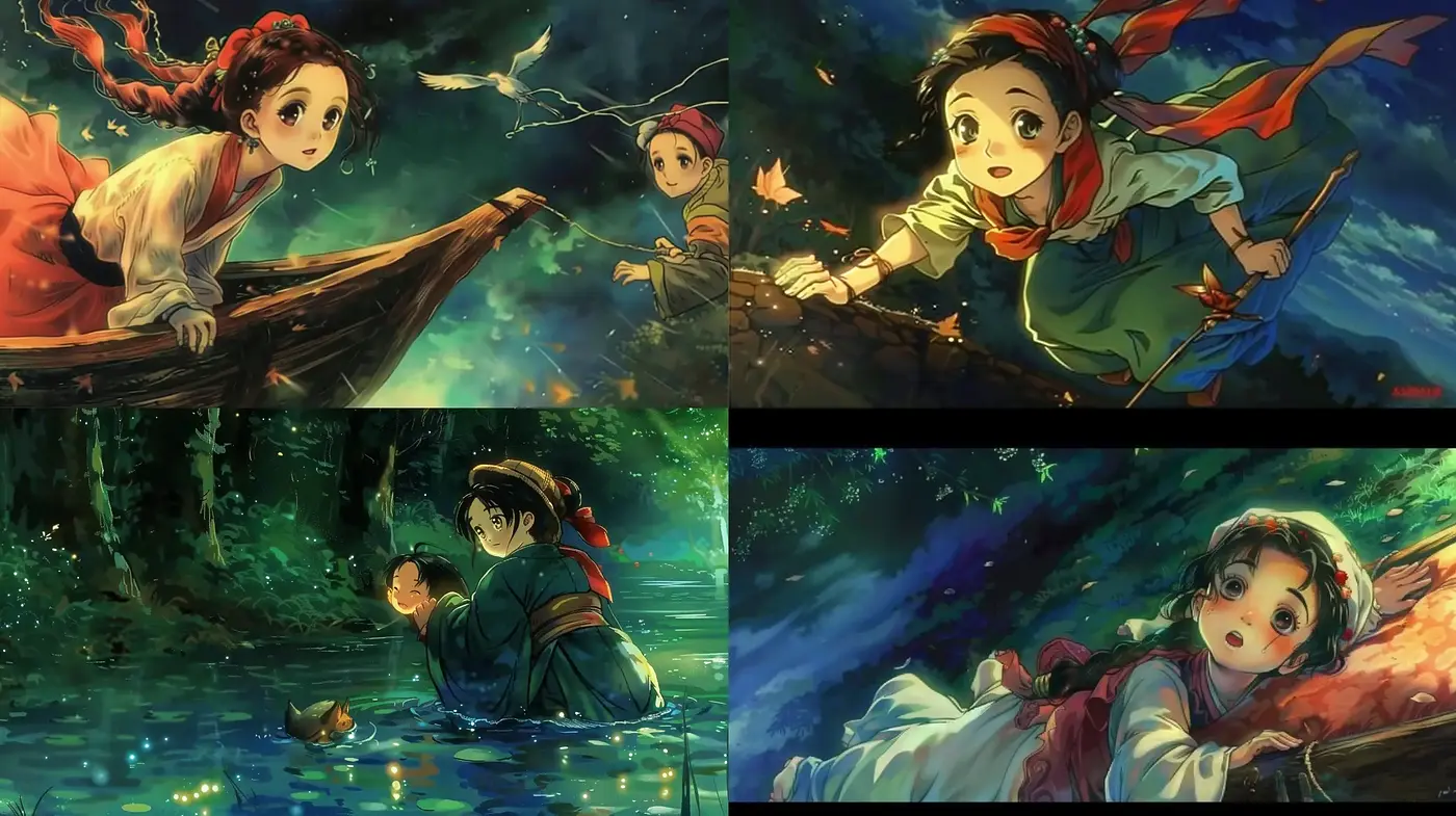 Enchanted Luminosity in Anime-Inspired Dreamscapes - Midjourney sref style