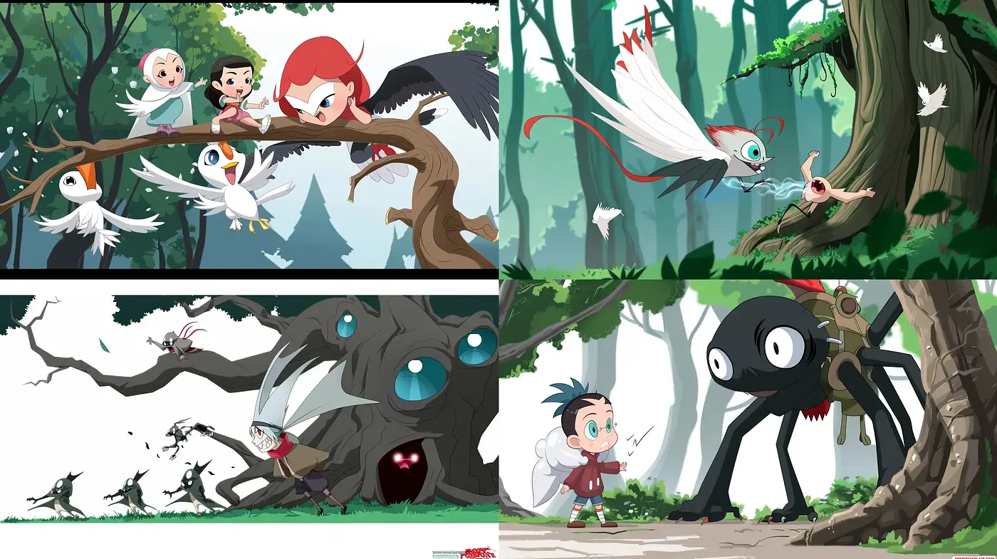 Enchanted Forest Adventure in Stylized Animation - Midjourney sref style