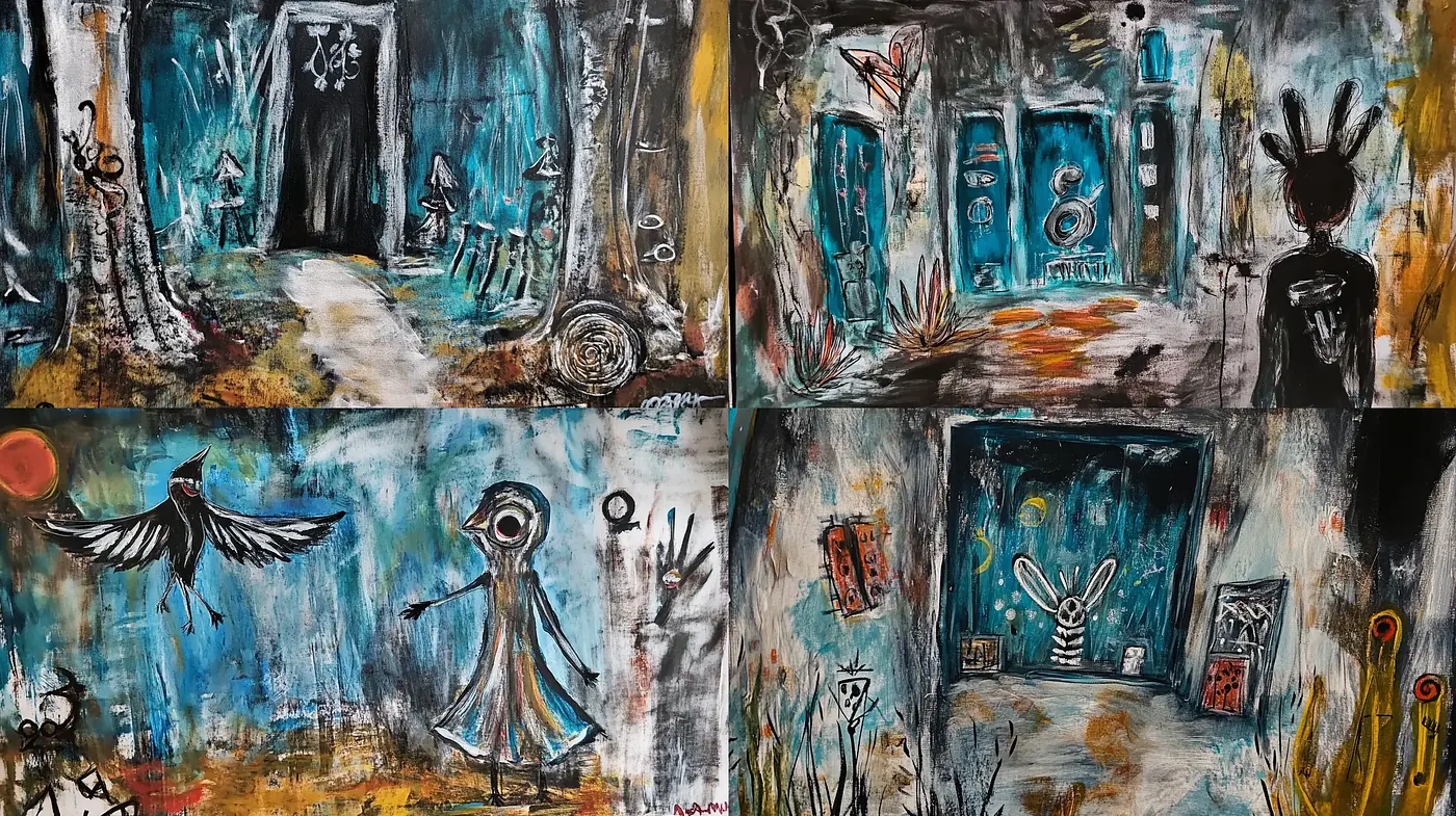 Abstract Expressionism with a Fantastical Twist - Midjourney sref style