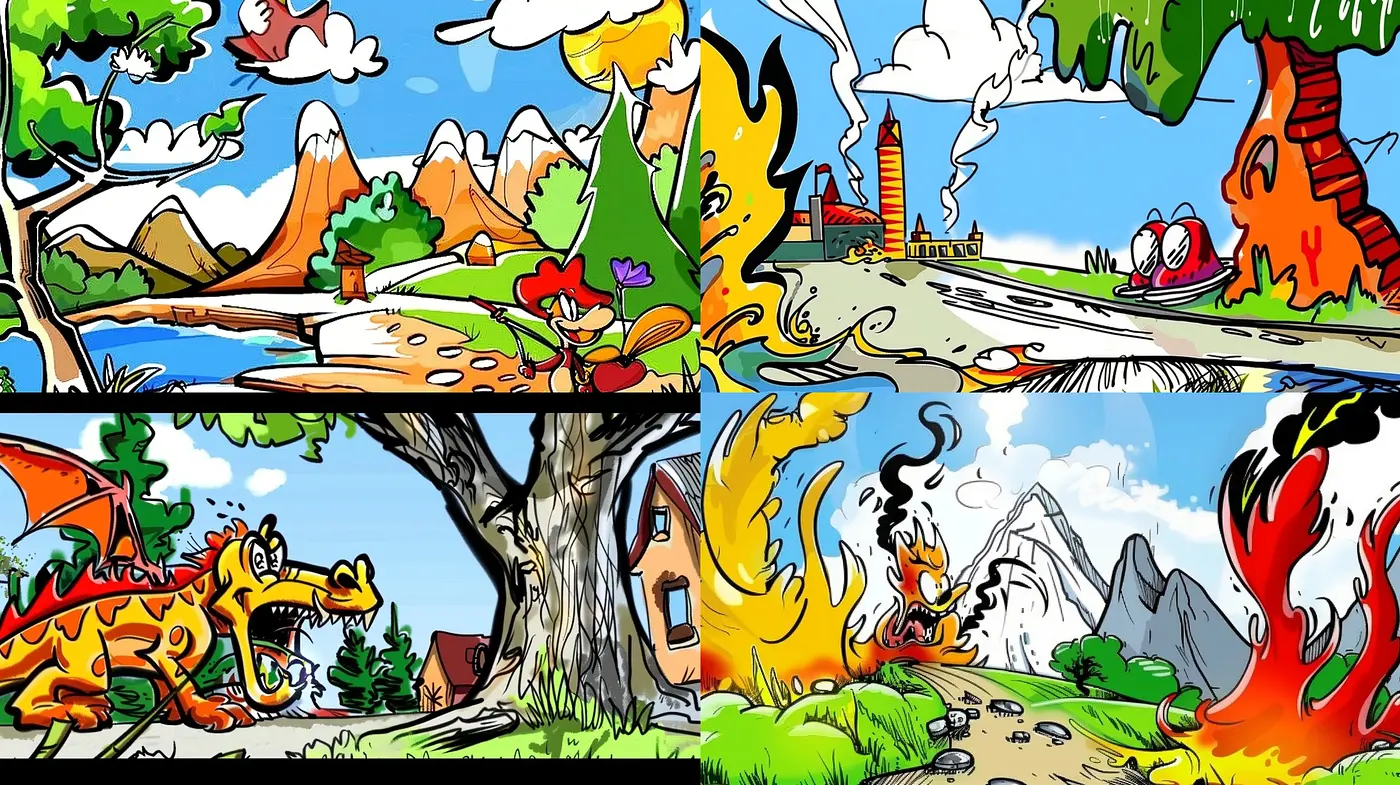 Energetic and Vivacious Comic Book Fusion with a Surrealist Twist - Midjourney sref style