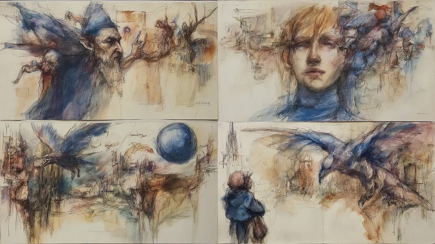 Surreal and Ethereal Illustrations with Emotionally Charged Themes - Midjourney sref style