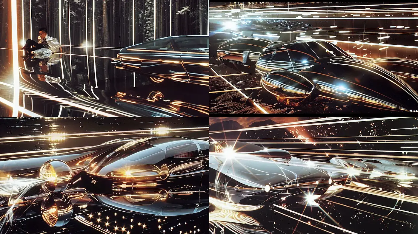Futuristic Dynamics in Motion with Ethereal Lighting - Midjourney sref style