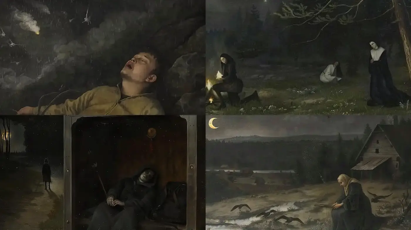 Hauntingly evocative imagery capturing the essence of human emotion and solitude - Midjourney sref style