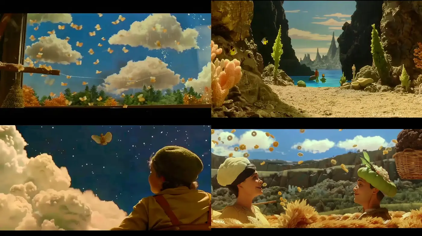 Dreamlike Golden Hour Vistas with Surreal Skies - Midjourney sref style