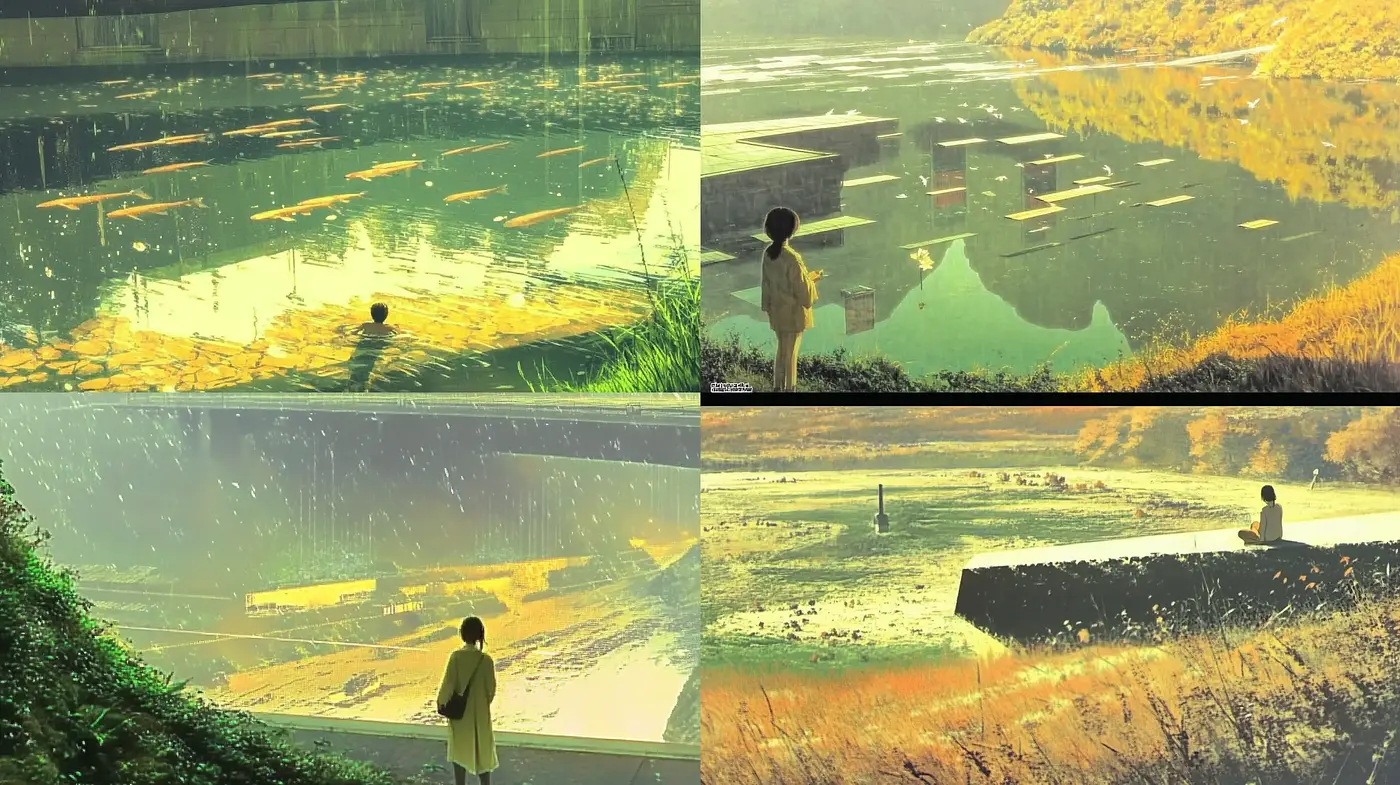 Atmospheric Hues of Dusk: Evoking Nostalgic Serenity in Stylized Landscapes - Midjourney sref style