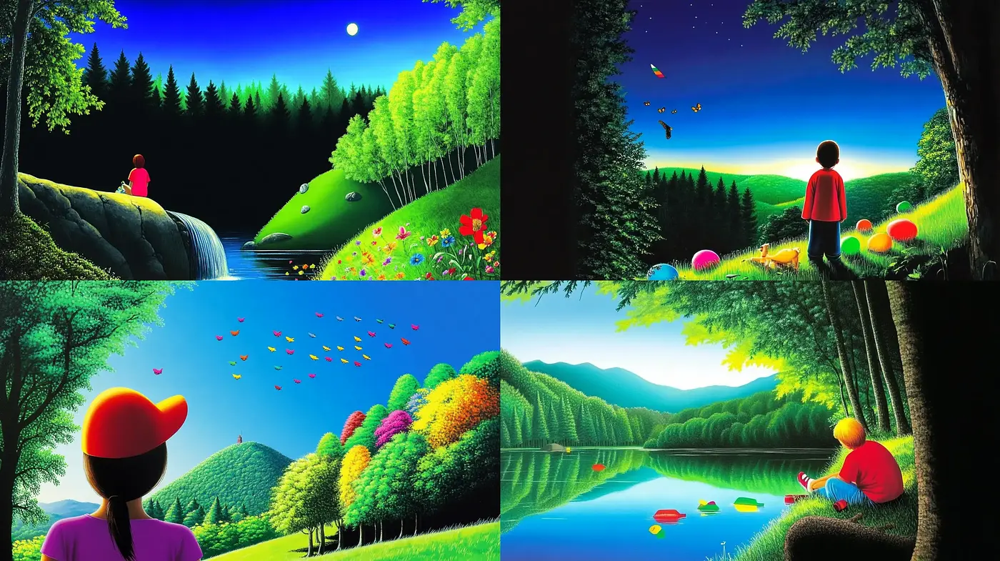Luminous Dreamscape Harmony: A Vivid and Serene Artistic Expression - Midjourney sref style