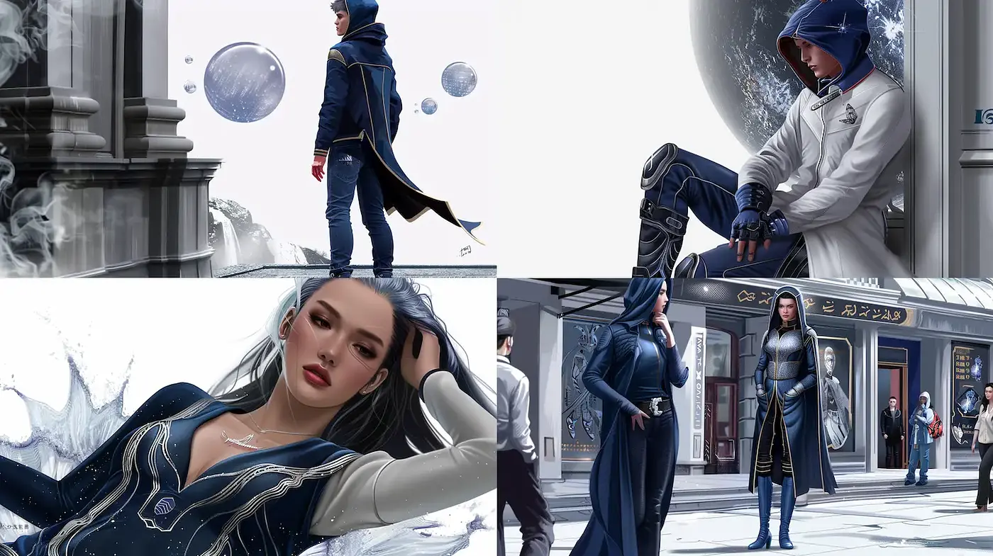 Futuristic Elegance with Ethereal Elements in a Sci-Fi Setting - Midjourney sref style