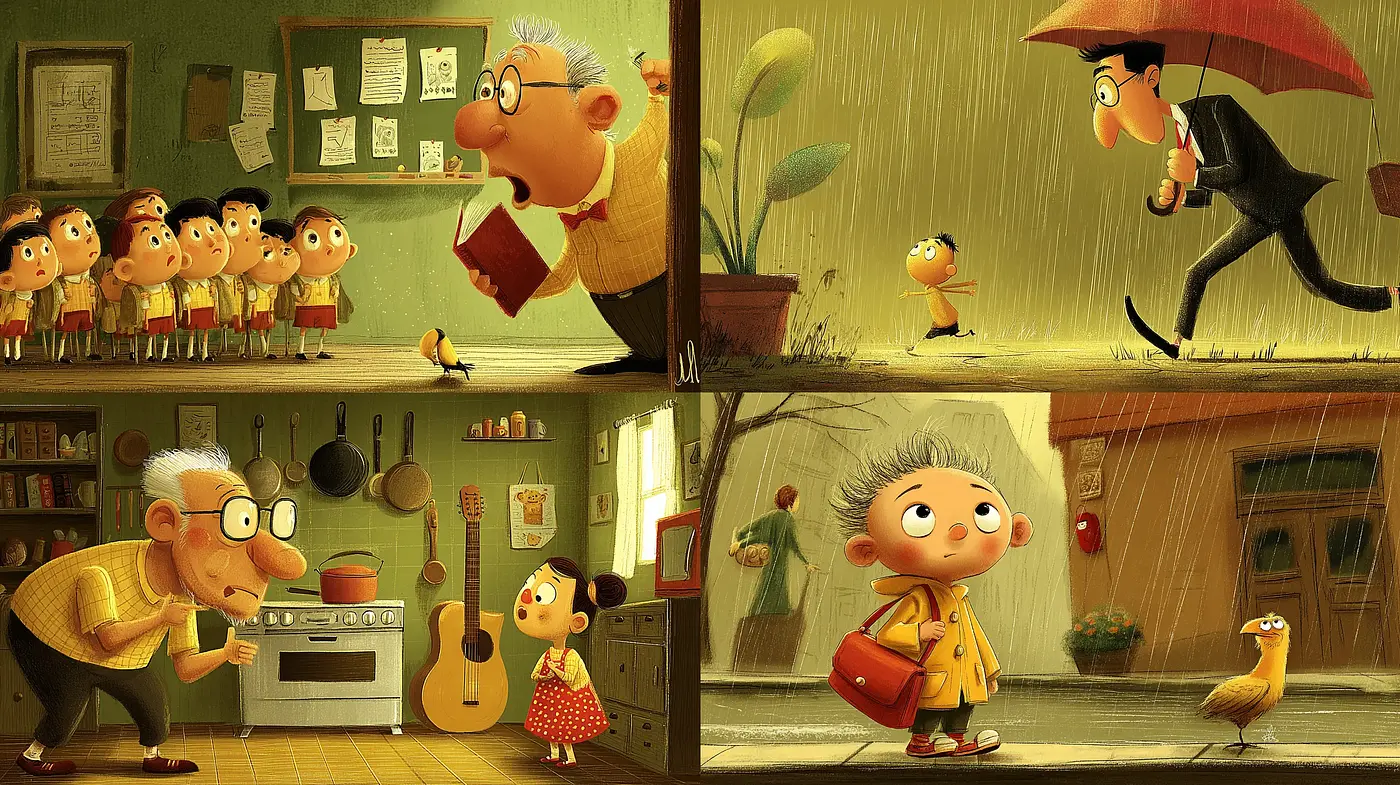 Whimsical and Heartwarming Animated Style with Nostalgic Influences - Midjourney sref style