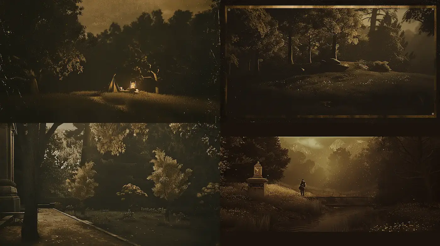 Mystical Ethereal Landscapes with a Vintage Touch - Midjourney sref style