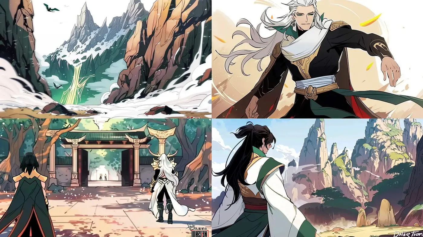 Epic Saga Illustrations with Mythological Essence - Midjourney sref style