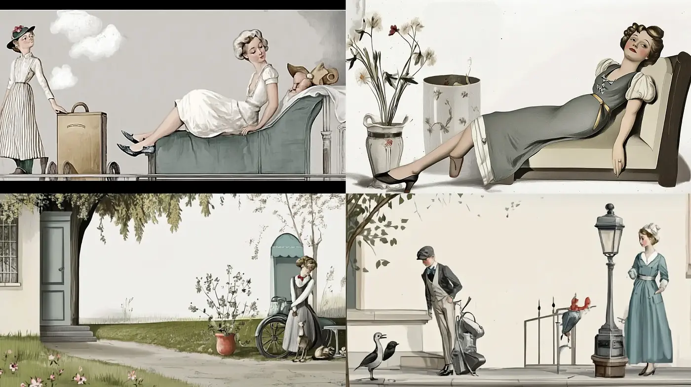 Timeless Elegance in Pastel - A Nostalgic Fusion of Serenity and Grace - Midjourney sref style