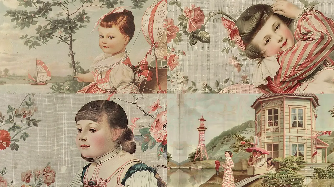 Ethereal Period-Inspired Tapestry of Pastel and Floral Elegance - Midjourney sref style