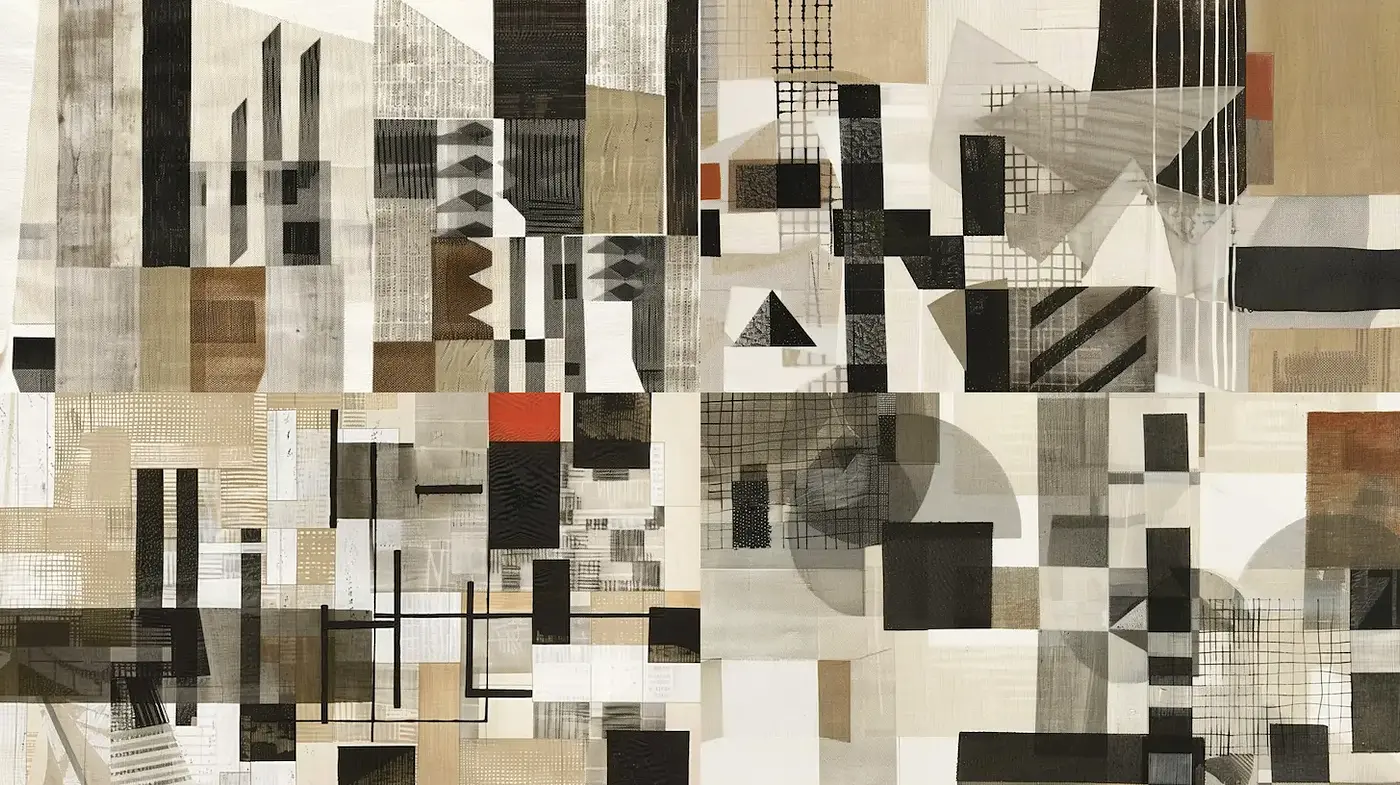 Exploring Geometric Abstraction with Monochromatic Variations - Midjourney sref style