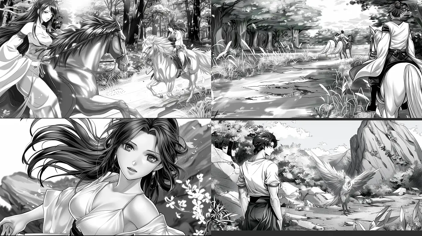 Monochromatic Tales of Ethereal Nature - Midjourney sref style