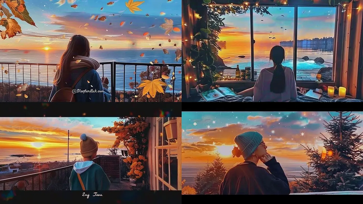 Sunset Reverie: A Warm Palette of Tranquil Moments - Midjourney sref style
