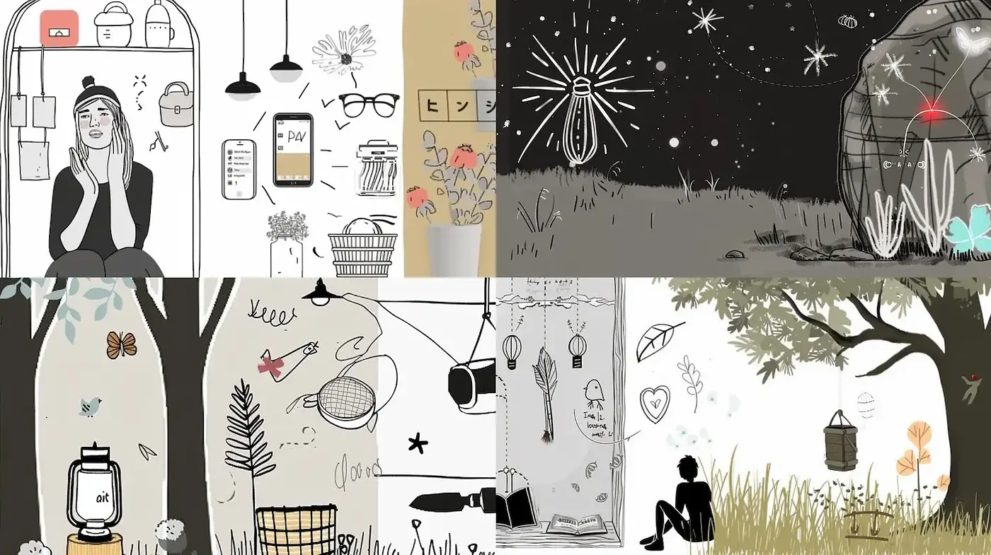 Eclectic and Whimsical Illustrations with Consistent Elements - Midjourney sref style