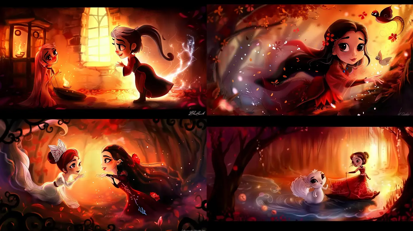 Enchanted Twilight Whimsy: A Warm and Emotive Animation-Inspired Style - Midjourney sref style