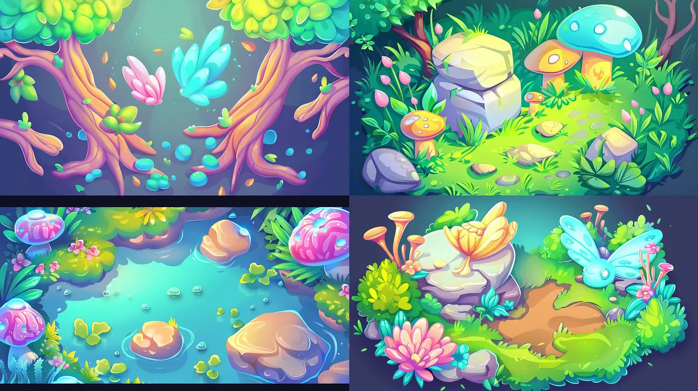 Enchanted Forest Dreamscapes: A Journey Through Whimsical Nature - Midjourney sref style