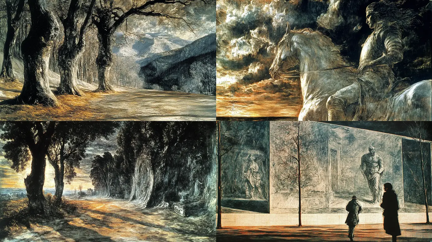 Ethereal Twilight: A Fusion of Tenebrism and Romanticism in Digital Artistry - Midjourney sref style