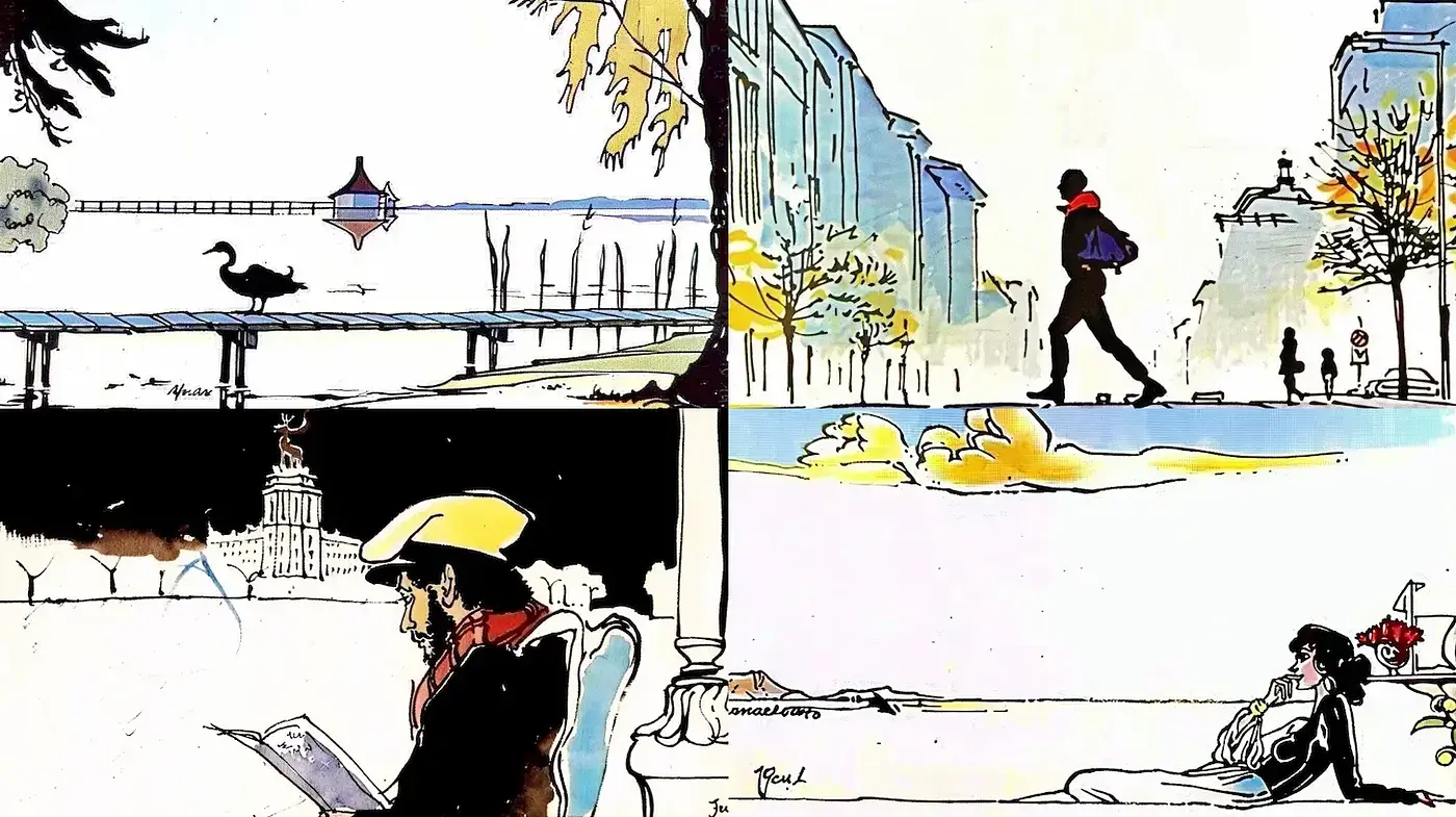 Serene and Expressive Urban Narrative with a Touch of Impressionism - Midjourney sref style