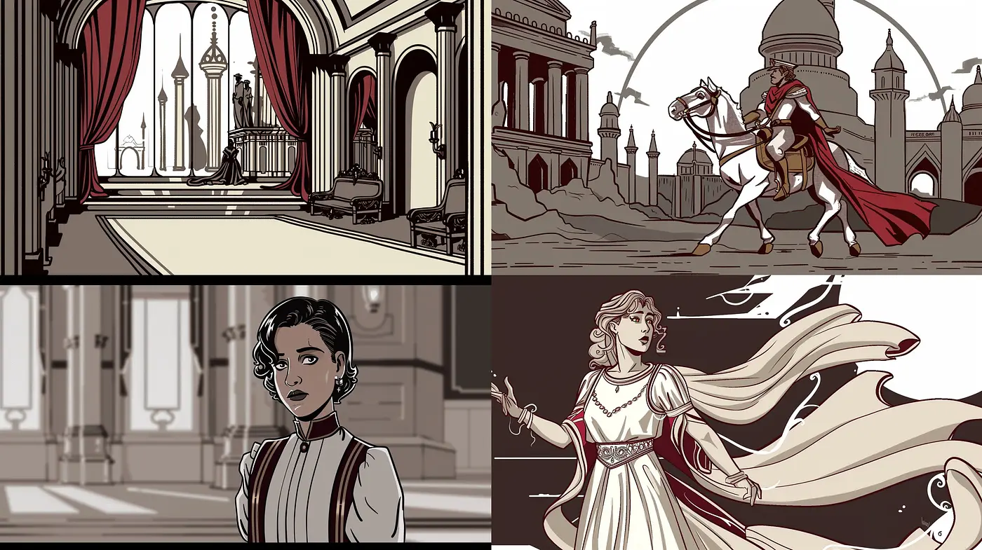 Timeless Elegance: A Synthesis of Retro Linework and Contemporary Digital Art - Midjourney sref style