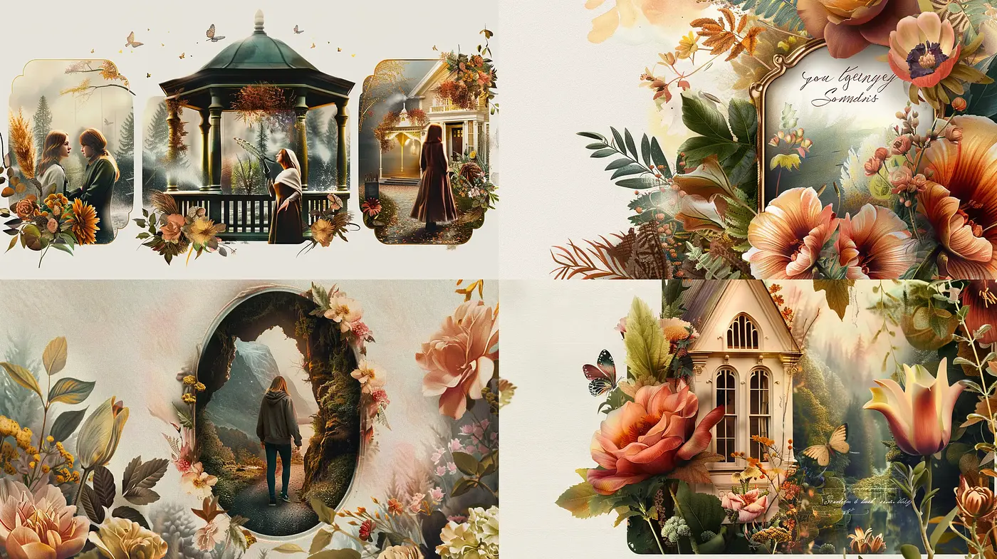 Floral Whimsy in Dreamlike Nostalgia - Midjourney sref style