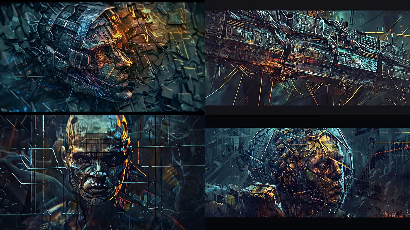 Futuristic Mechanical Synthesis: Dreamlike Cybernetic World in Muted Tones - Midjourney sref style