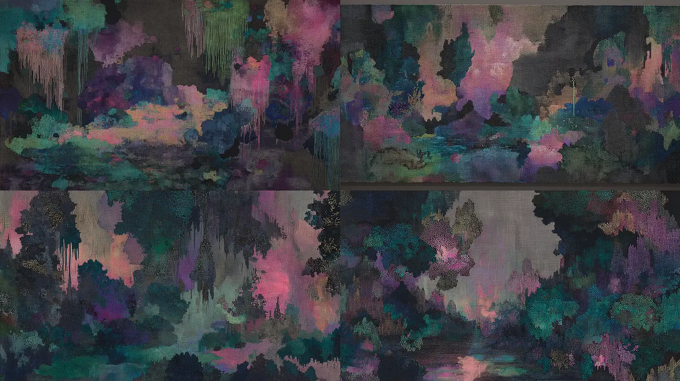 Mysterious and Ethereal Landscapes with a Multicolored Palette - Midjourney sref style
