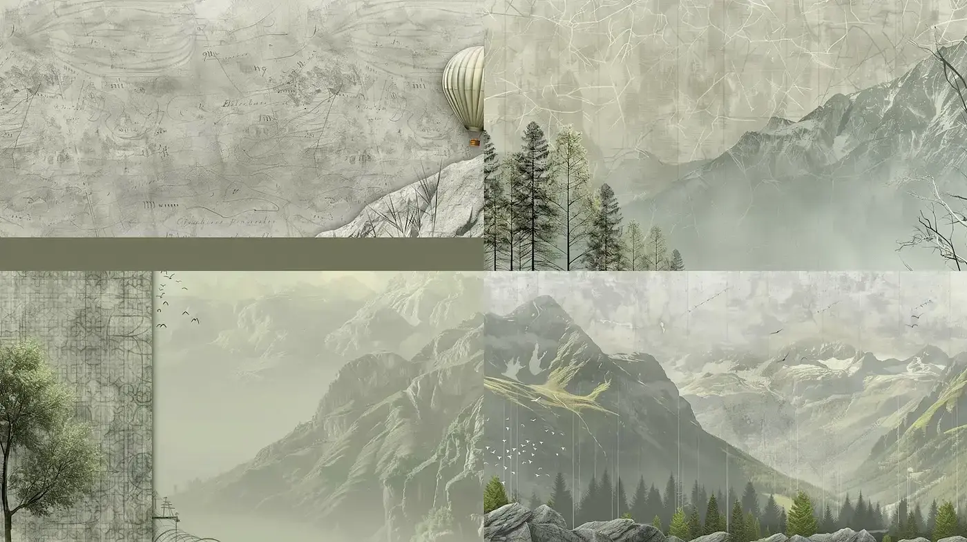 Ethereal Landscapes with Gentle Hues and Delicate Textures - Midjourney sref style