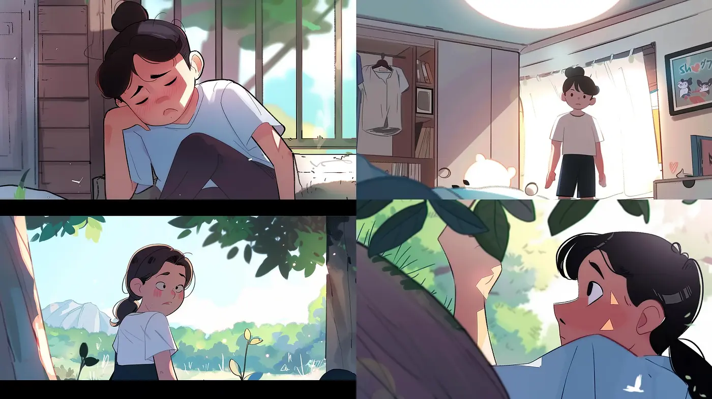 Serene and Expressive Anime-Inspired Digital Illustrations - Midjourney sref style