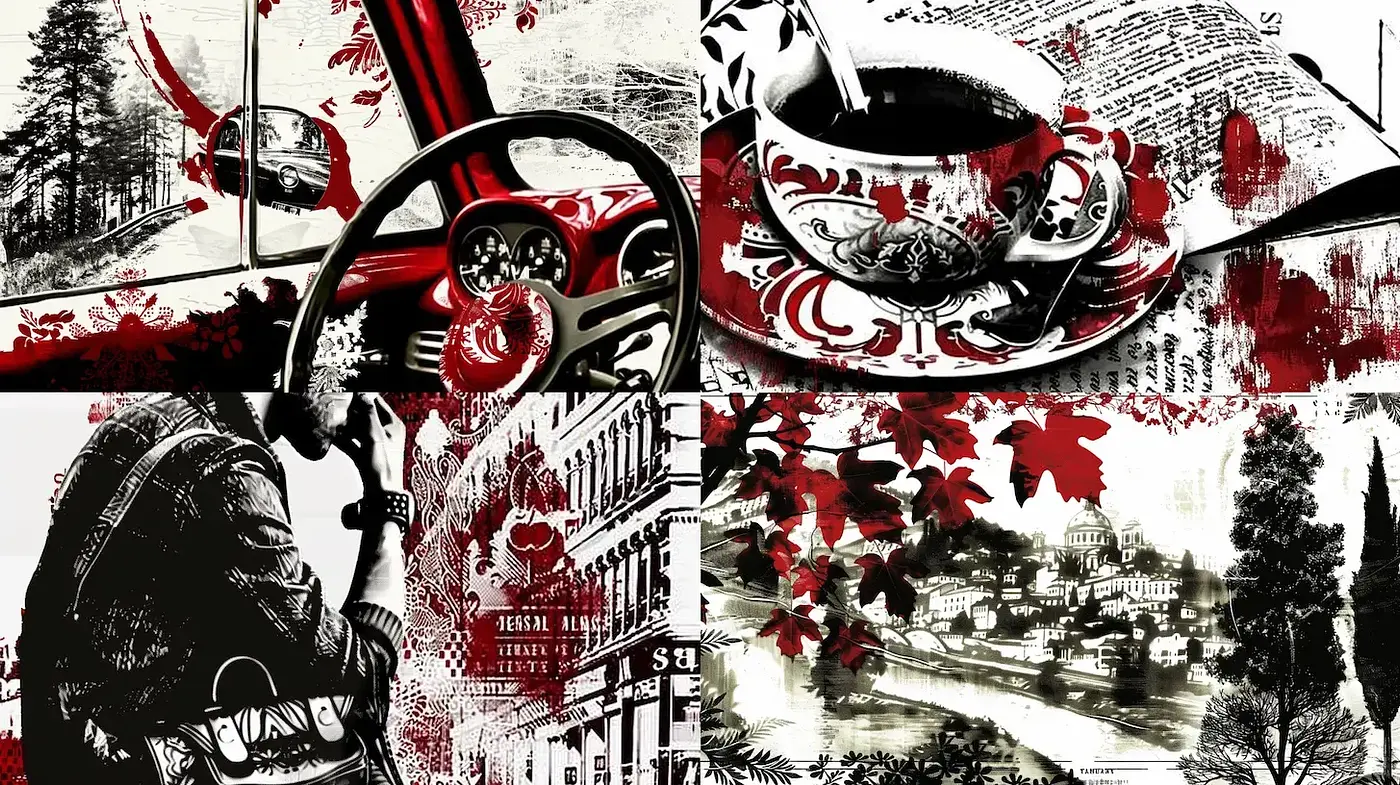 Dynamic and Artistic Exploration of Urban Life and Nature - Midjourney sref style