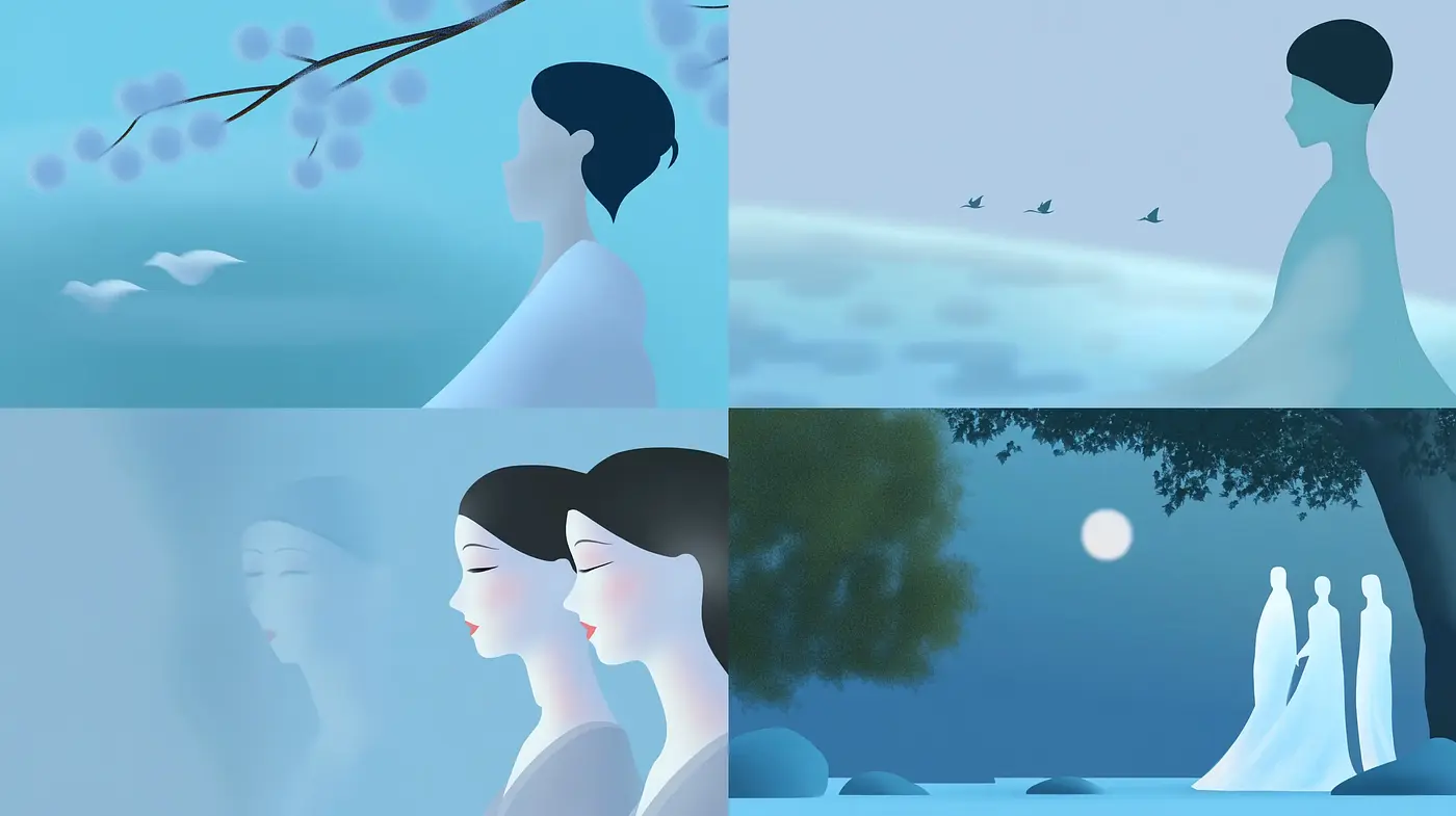 Serene Reflections in a Monochromatic Dreamscape - Midjourney sref style