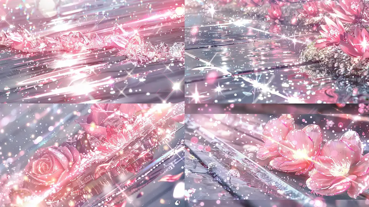 Ethereal Floral Blossoms with Sparkling Elements - Midjourney sref style