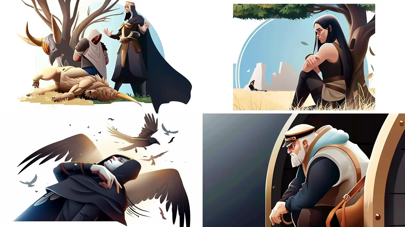 Elegantly Stylized Storybook Illustrations with a Contemporary Twist - Midjourney sref style