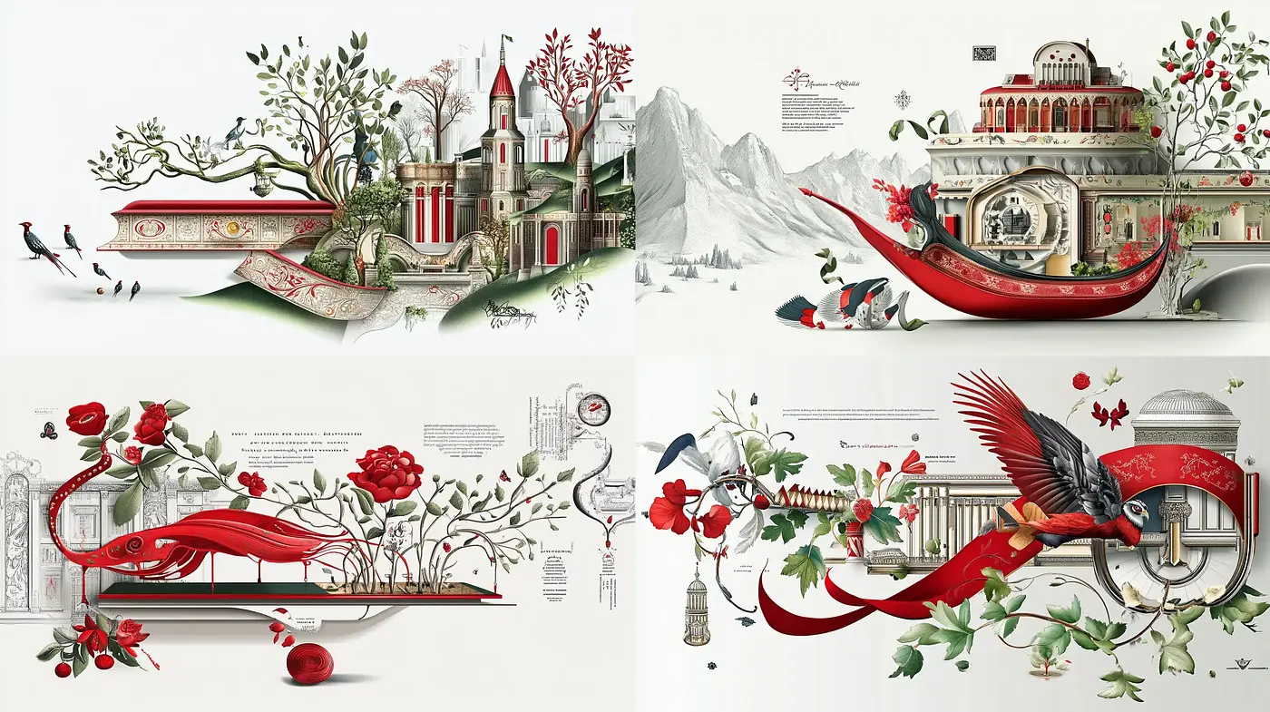 Ornate Botanical Mechanica: A Fusion of Florals and Intricate Machinery - Midjourney sref style
