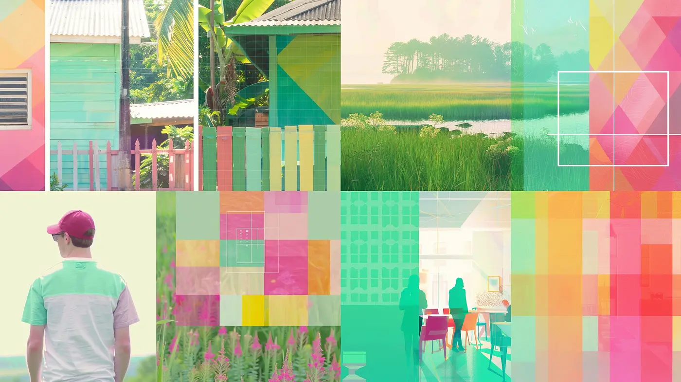 Dreamlike Pastel Mosaic: A Synthesis of Soft Colors and Fragmented Reality - Midjourney sref style
