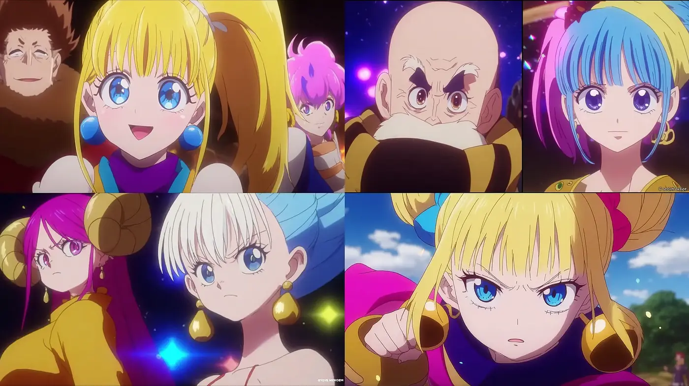 Vibrant and Energetic Anime Style with Dramatic Expressions - Midjourney sref style