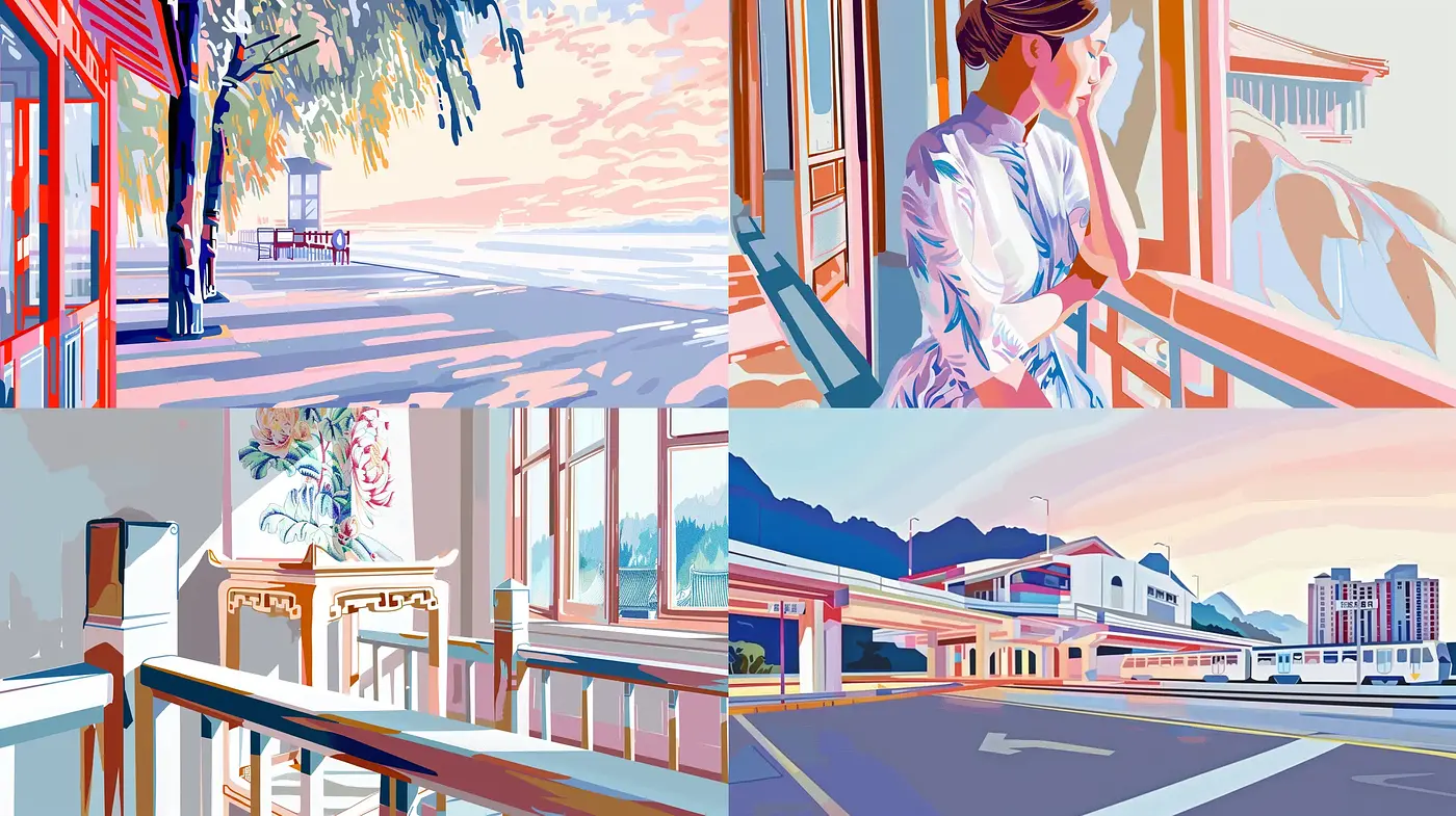 Consistent Pastel Visions: A Serene Blend of Retro Hues and Simplified Realism - Midjourney sref style