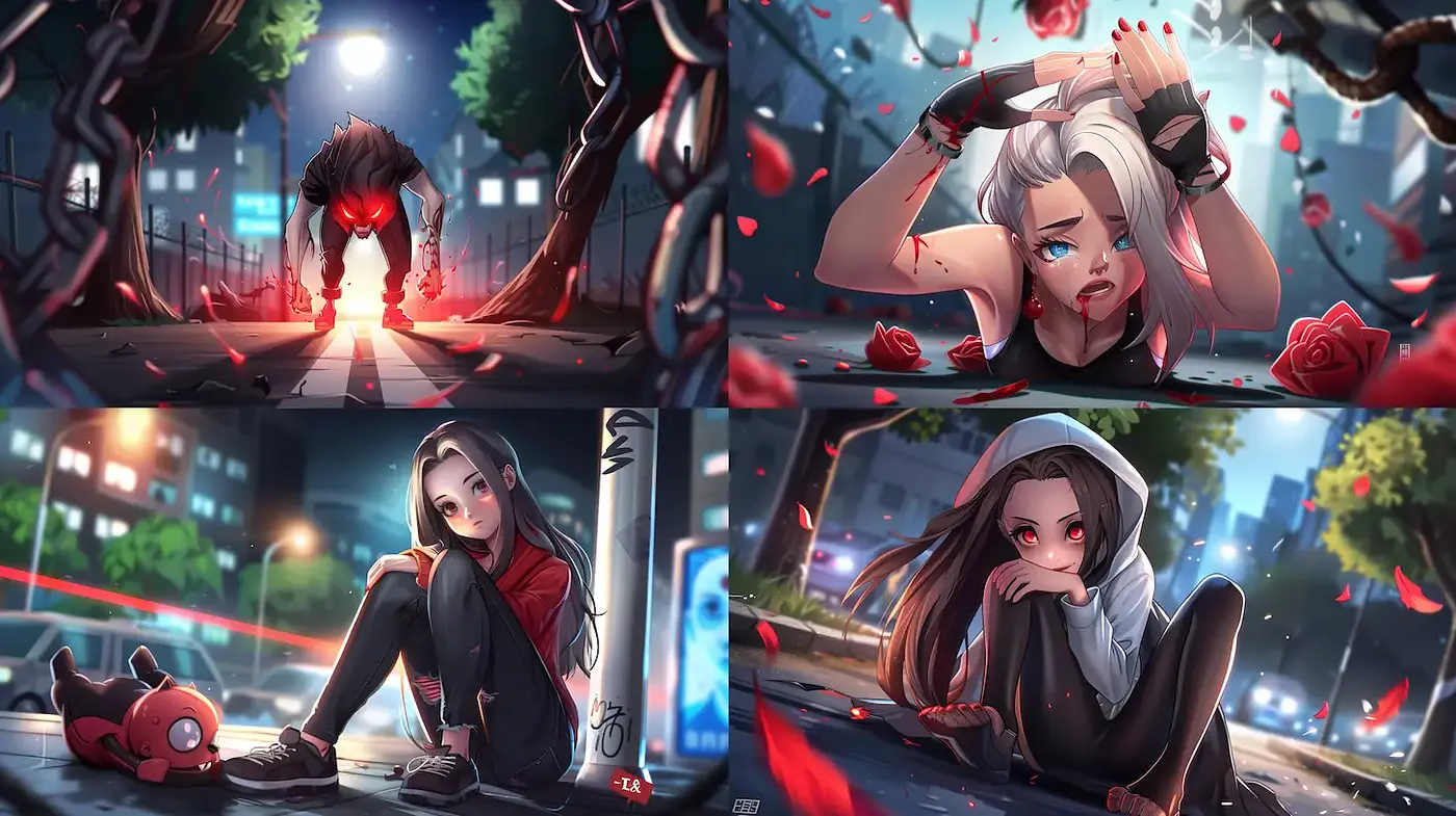 Dynamic and Emotional Character Illustrations with a Modern Aesthetic - Midjourney sref style