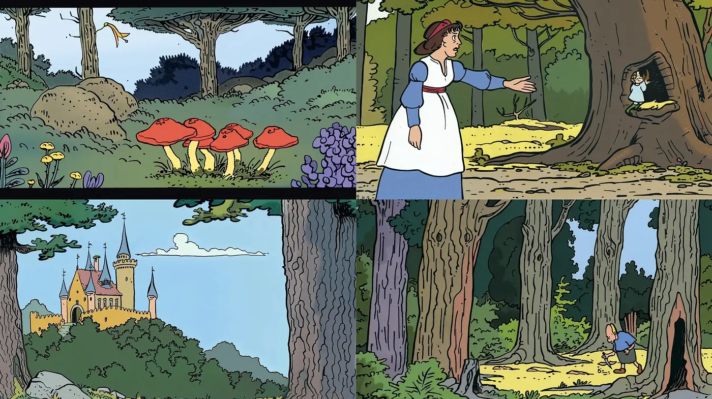 Enchanted Forest Animation Panorama - Midjourney sref style
