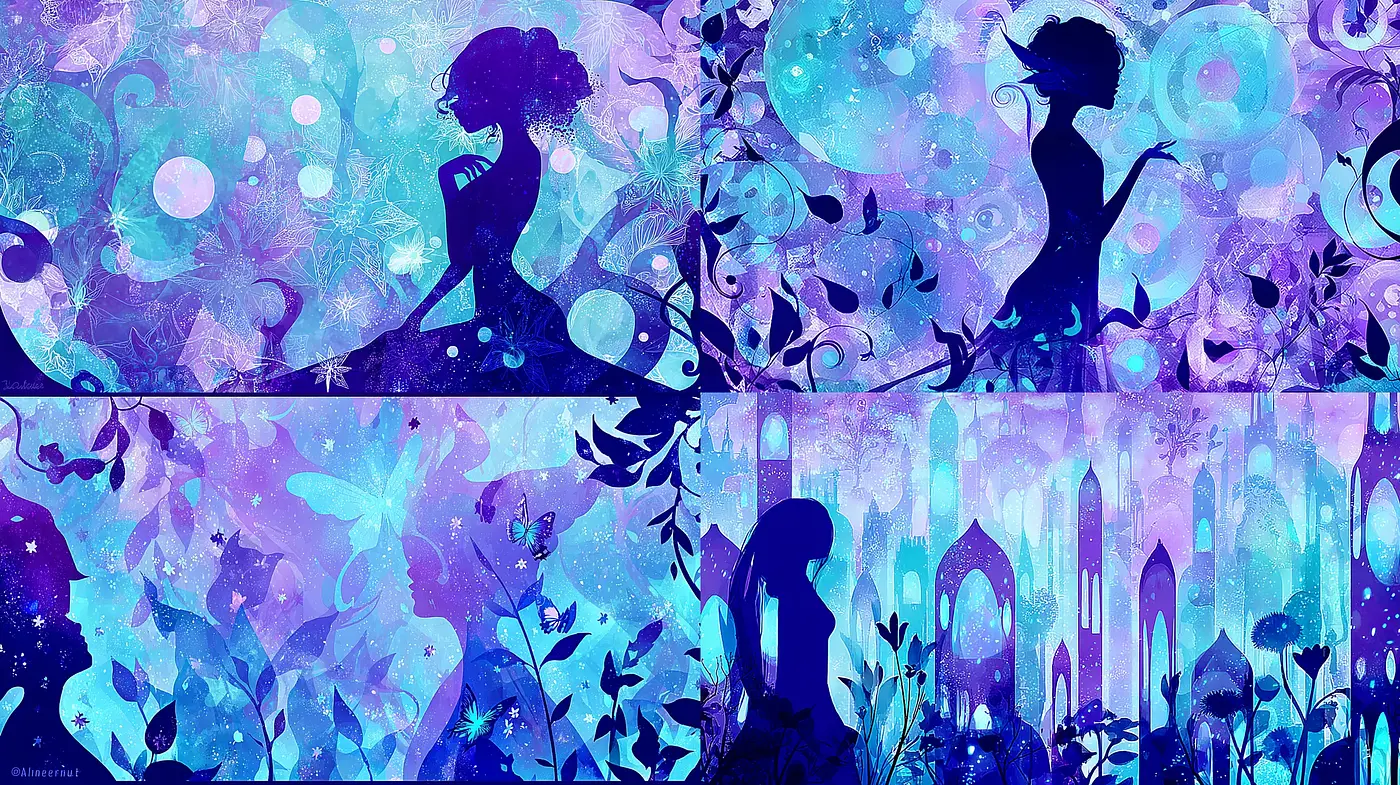 Whimsical fantasty illustrations with a magical aura - Midjourney sref style