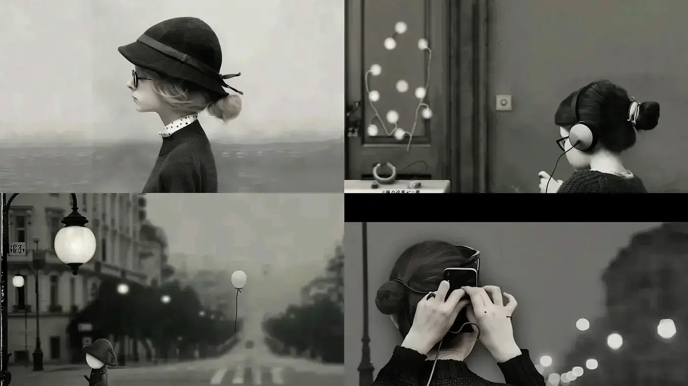 Elegant and Mysterious Monochrome Aesthetic - Midjourney sref style